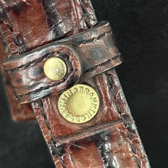 BRAHMIN Asher Black Tuscan Croc Leather Medium Zip Tote Purse Shoulder Bag - Picture 11 of 16